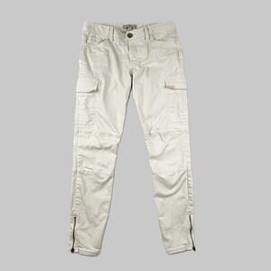Banana Republic Pants Women 27 Cargo Skinny Heritage Beige Zip Hem Stretch Luxe‎